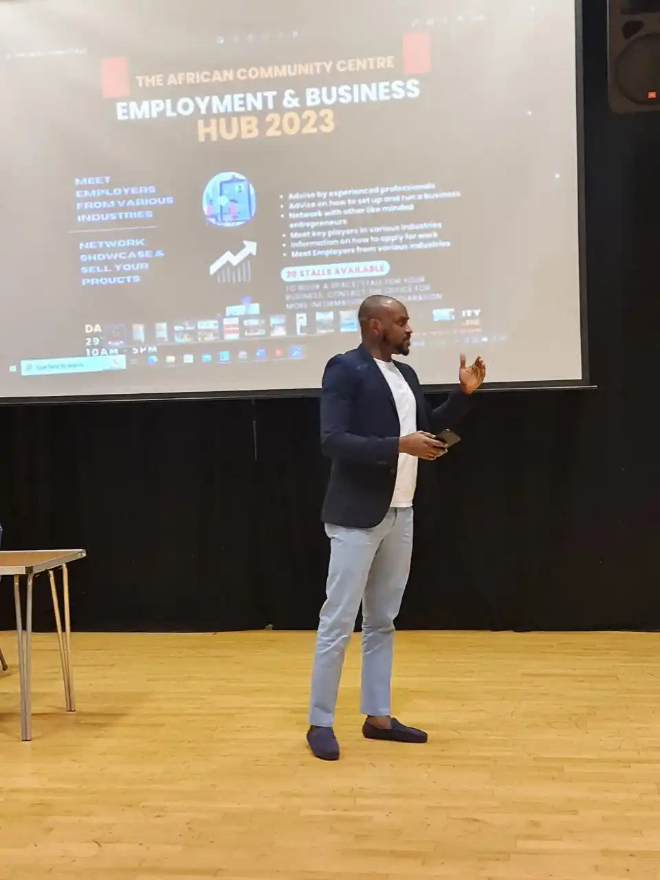A Vividx trainer presenting at a data and business event
